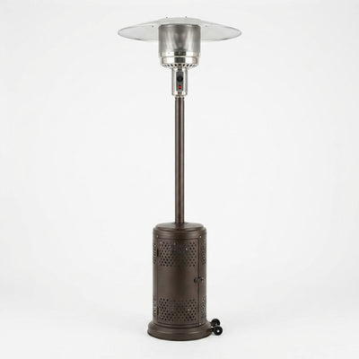 Propane Patio Heater Built for Outdoor Gatherings, 46000 BTU, Bronze Steel, Touch Ignition, Tilt Safety