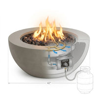 Pompton 42 In. round Concrete Composite Propane Fire Pit in Fog with Vinyl Cover — How It Works