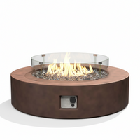 Round Fire Pit Table Built for Outdoor Gathering, 50000 BTU Propane, 41 Inch Diameter, Electronic Ignition