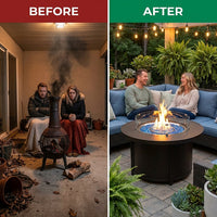 41''Round Fire Pit Table,50000 BTU Outdoor Propane Patio Fire Pit — Before & After