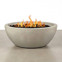 Pompton 42 In. round Concrete Composite Propane Fire Pit in Fog with Vinyl Cover — Studio Shot