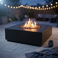 48 In, 50,000 BTU Black Coating Steel Outdoor Fire Table Propane Gas Fire Pit Table — Studio Shot