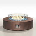Round Fire Pit Table Built for Outdoor Gathering, 50000 BTU Propane, 41 Inch Diameter, Electronic Ignition