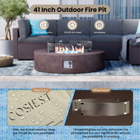 41''Round Fire Pit Table,50000 BTU Outdoor Propane Patio Fire Pit