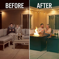 48 In, 50,000 BTU Black Coating Steel Outdoor Fire Table Propane Gas Fire Pit Table — Before & After